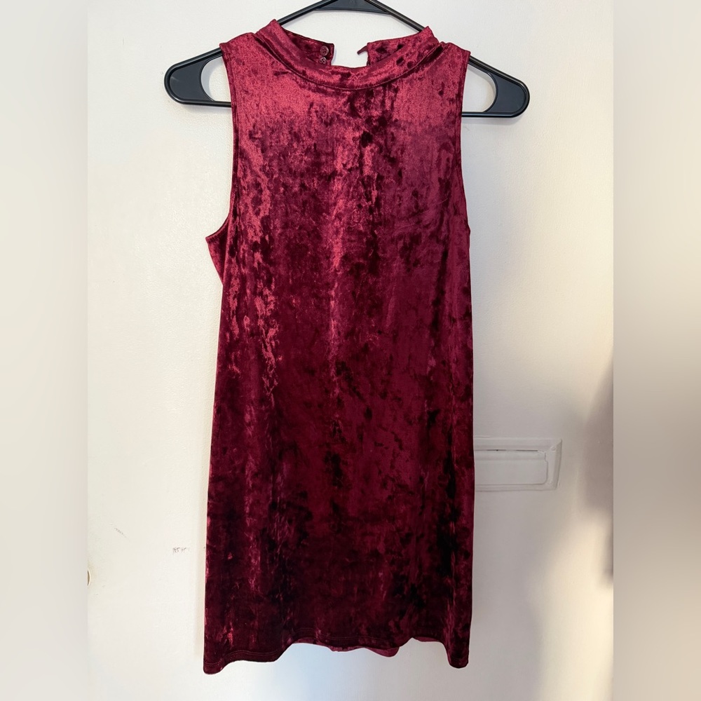 Elegant Velvet Burgundy Mini Dress